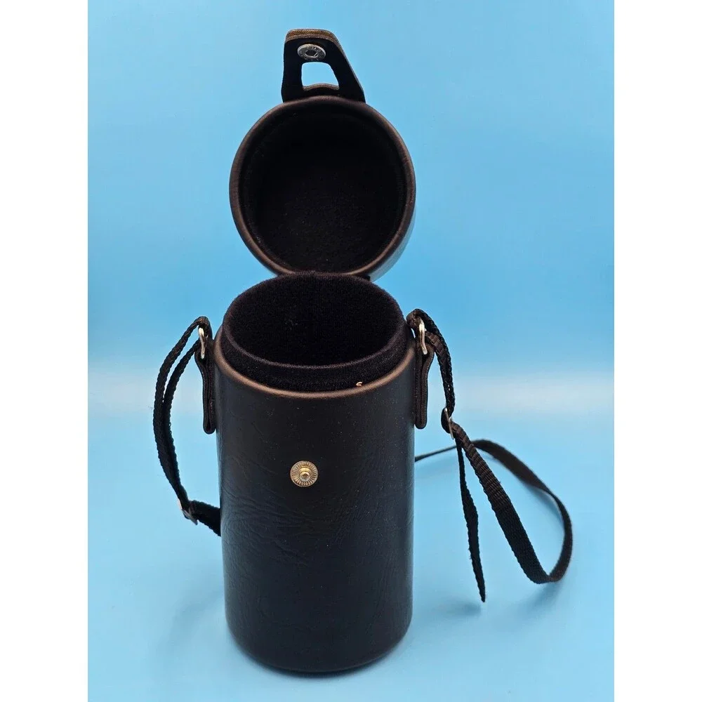 Vintage Hard Black Leather Camera Lens Case 7